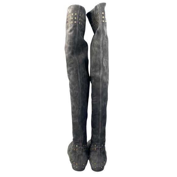 See By Chloe Women’s Charcoal Grey Suede Over The Knee Boots Size 38.5 US 7.5 - Picture 8 of 13